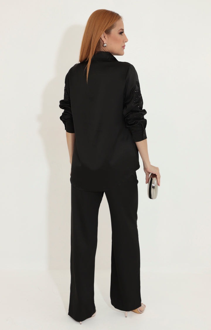 Conjunto satinado negro - CONJUNTO Boutiquemirel 