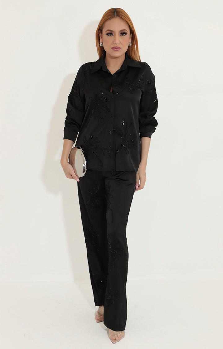 Conjunto satinado negro - CONJUNTO Boutiquemirel 