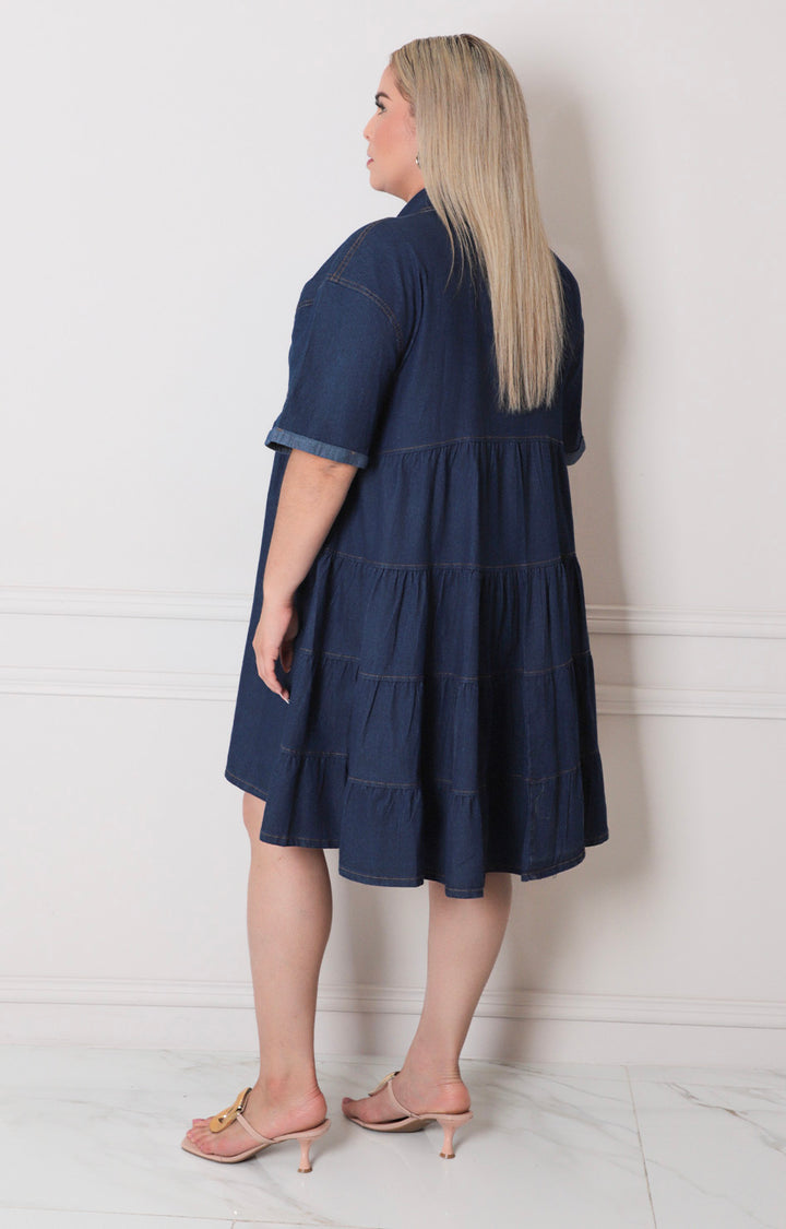 Vestido corto de mezclilla - VESTIDO CORTO CURVY Boutiquemirel 