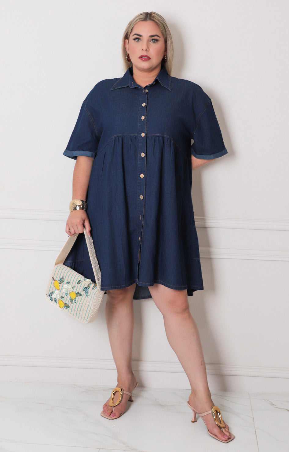 Vestido corto de mezclilla - VESTIDO CORTO CURVY Boutiquemirel 