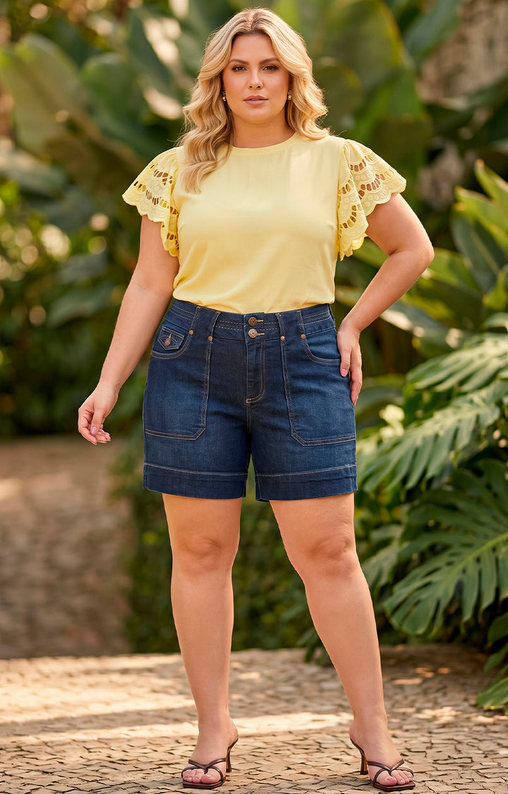 Short de mezclilla obscuro - SHORT MEZCLILLA CURVY Boutiquemirel 