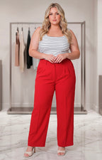 Pantalòn rojo recto - PANTALON CURVY Boutiquemirel 