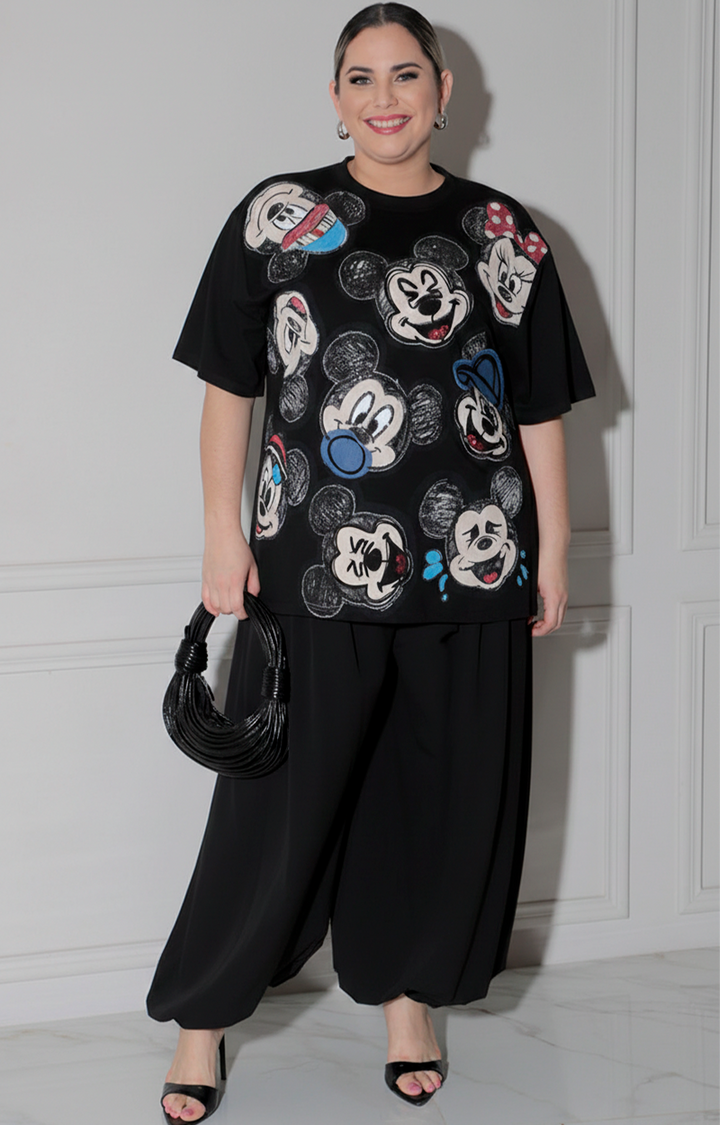 Blusa negra de mickey - BLUSA CURVY Boutiquemirel 