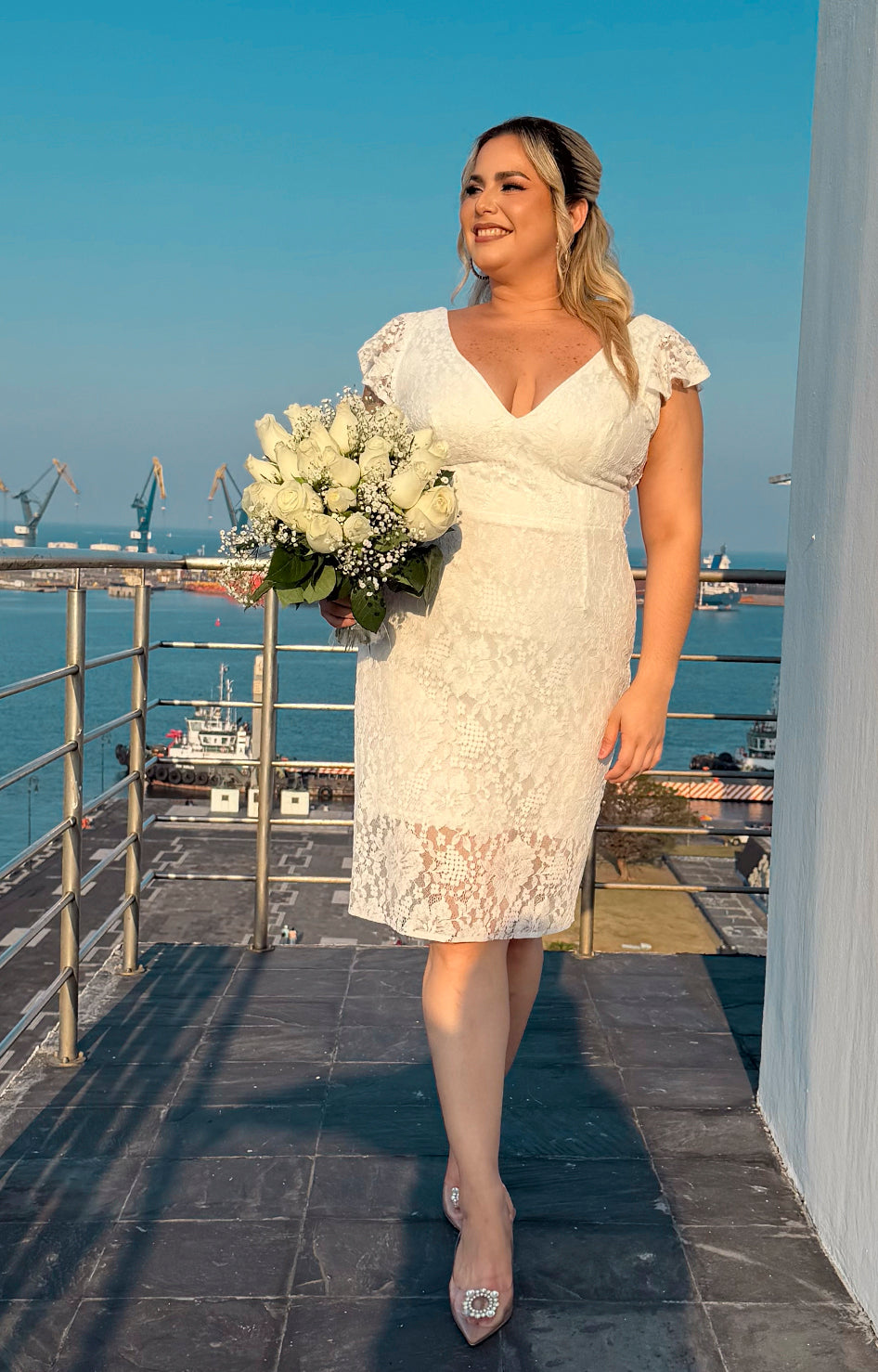 Vestido blanco novia - VESTIDO CORTO REGULAR Boutiquemirel 