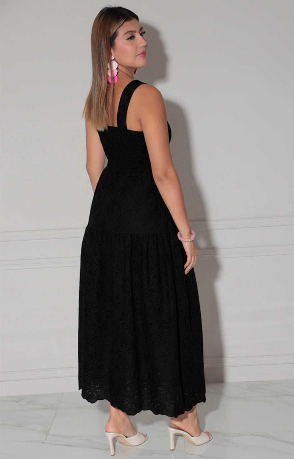 Vestido negro guipur - VESTIDO LARGO REGULAR Boutiquemirel 