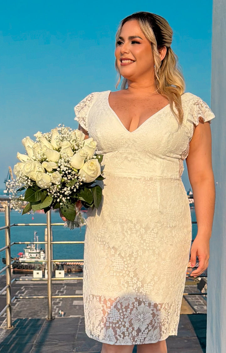 Vestido blanco novia - VESTIDO CORTO REGULAR Boutiquemirel 
