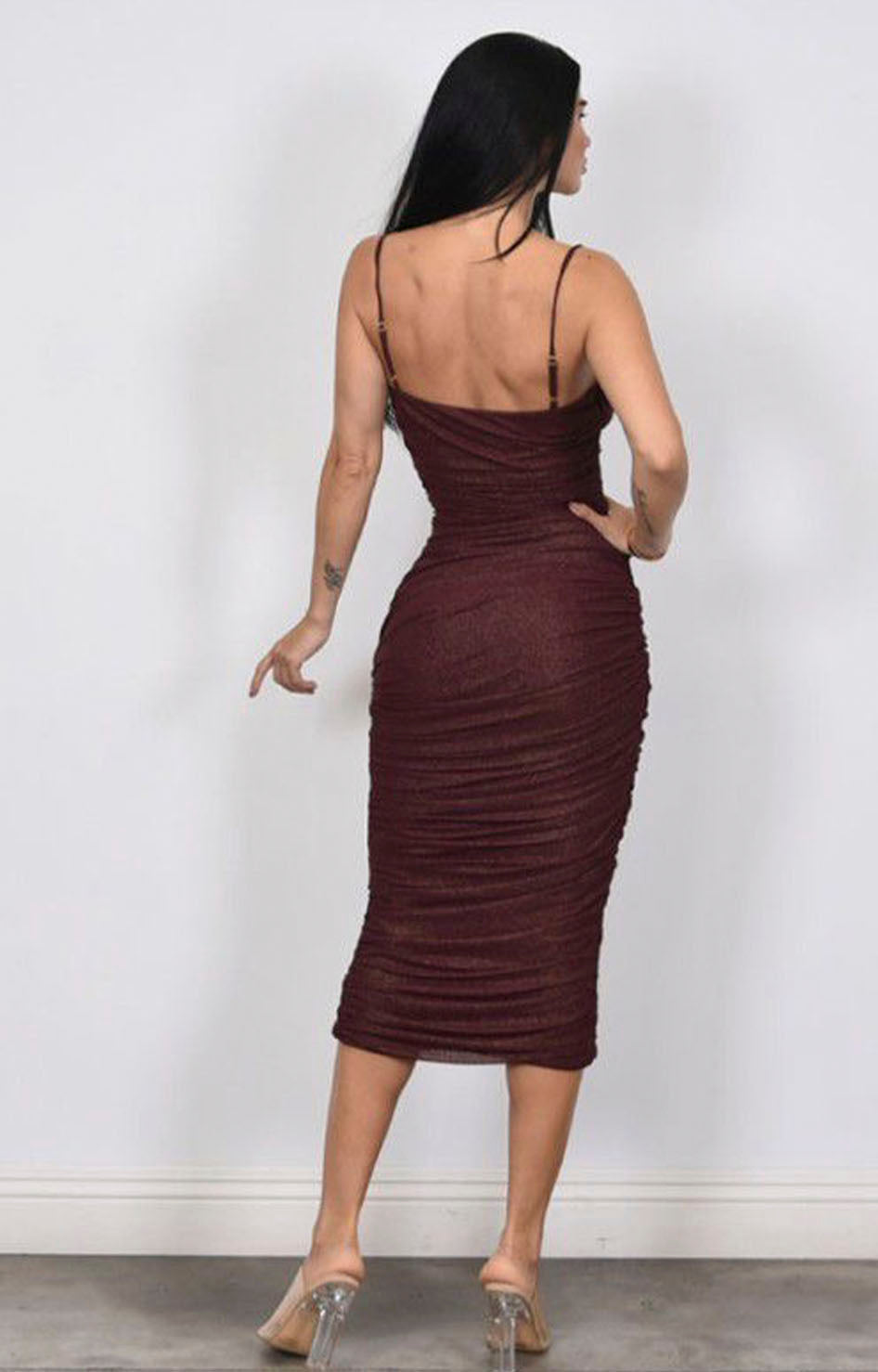 Vestido vino de tirantes - VESTIDO Boutiquemirel 