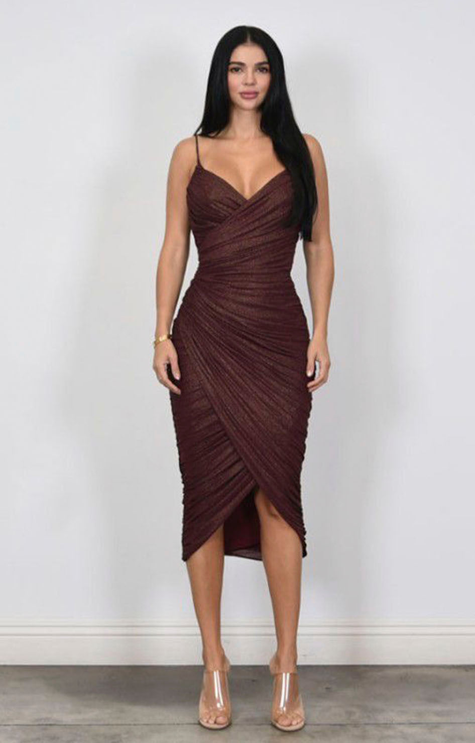Vestido vino de tirantes - VESTIDO Boutiquemirel 