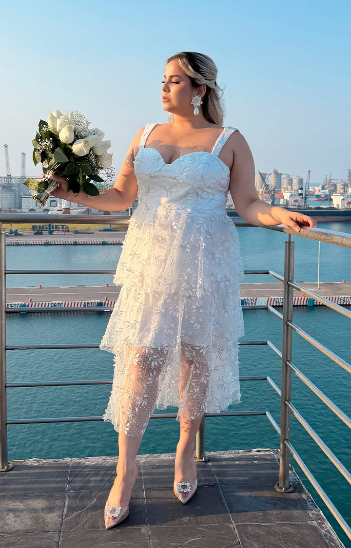 Vestido novia blanco corto - VESTIDO CORTO REGULAR Boutiquemirel 