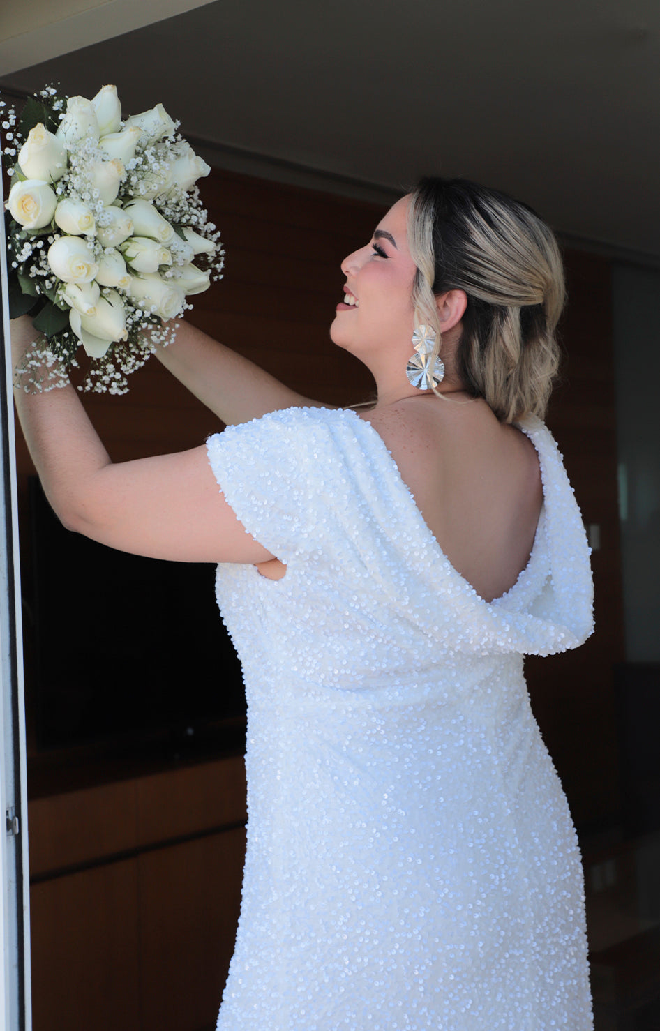 Vestido blanco con lentejuela - VESTIDO XL Boutiquemirel 