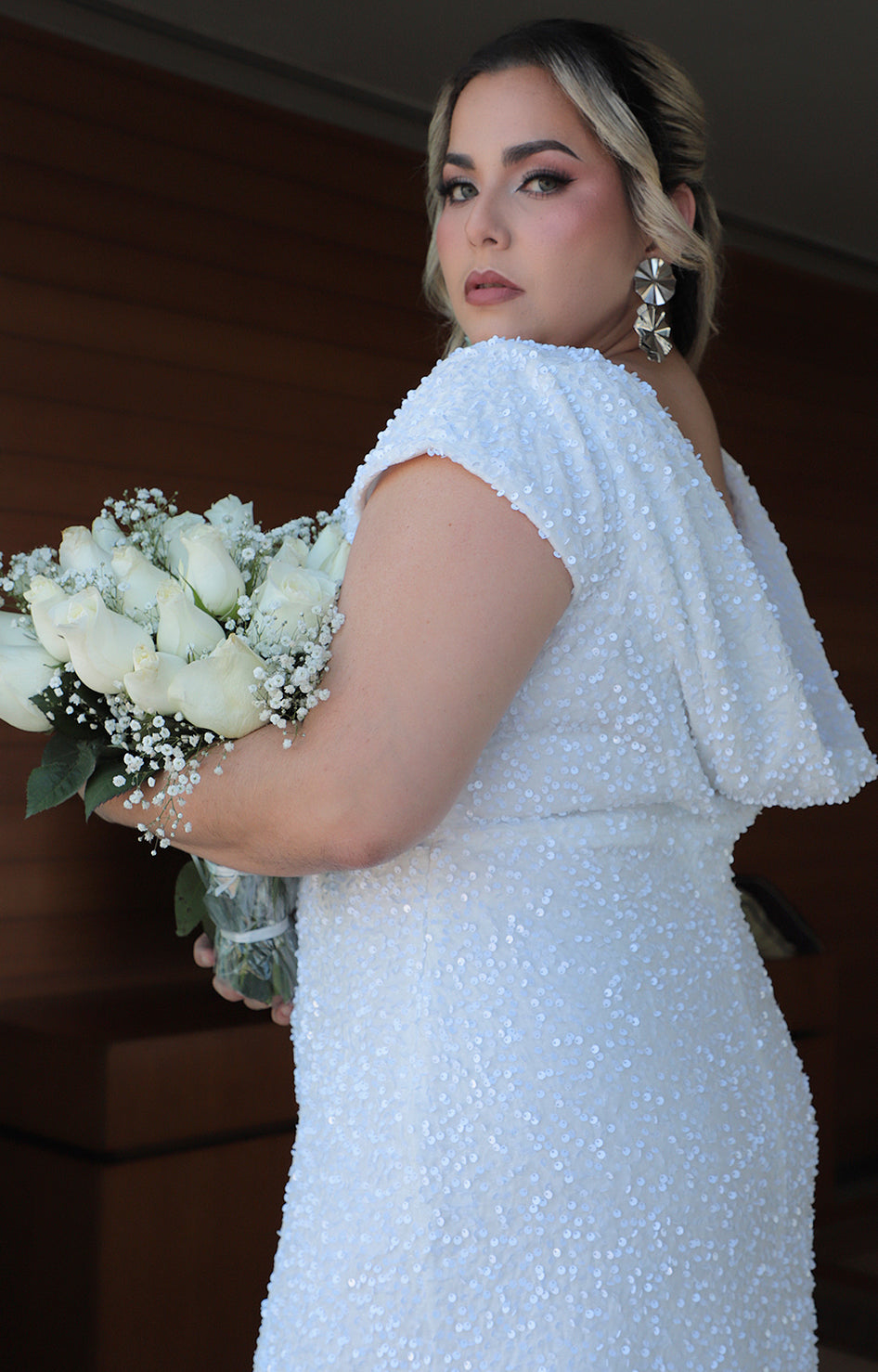 Vestido blanco con lentejuela - VESTIDO XL Boutiquemirel 