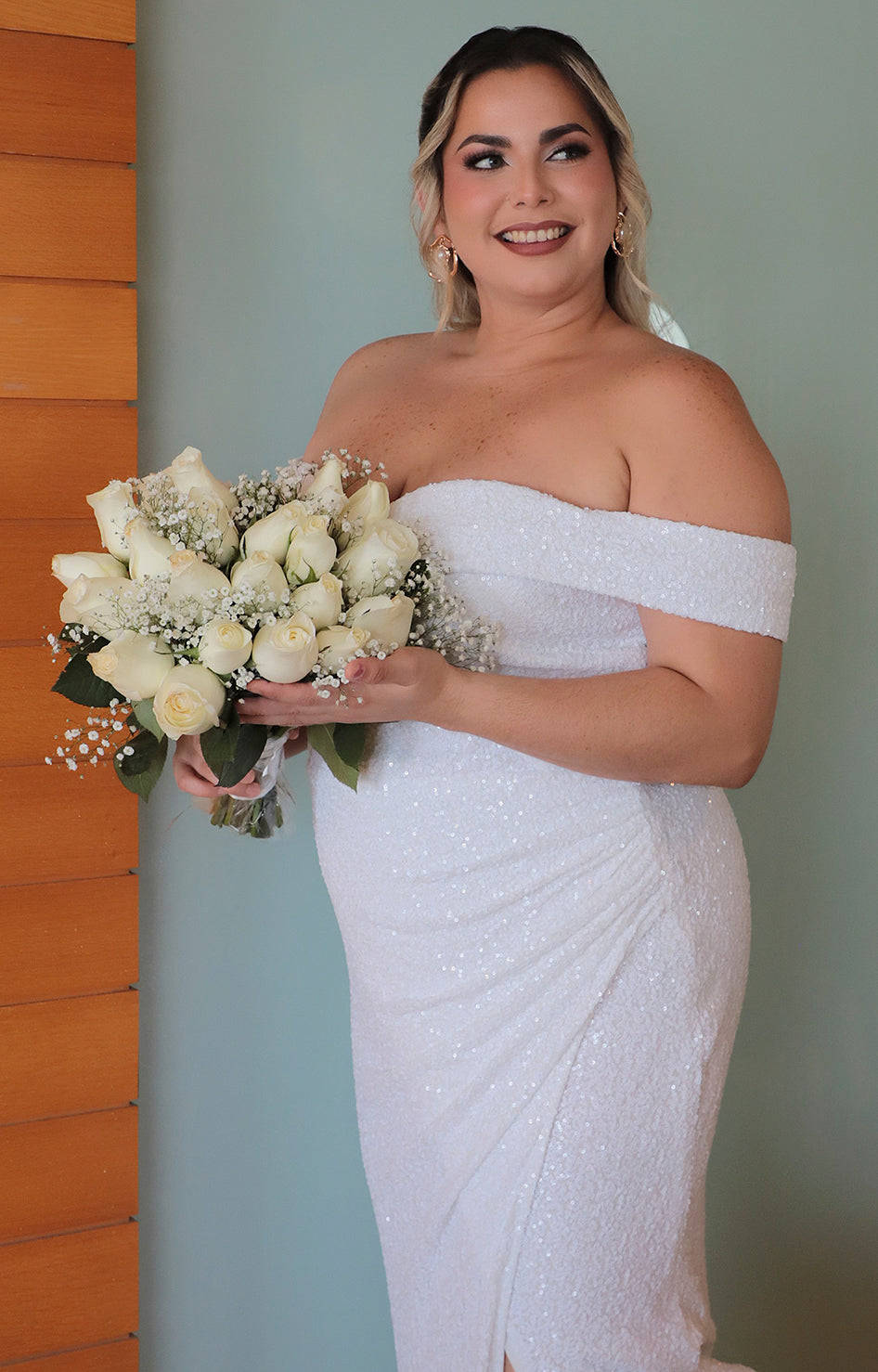 Vestido blanco con lentejuela novia - VESTIDO XL Boutiquemirel 