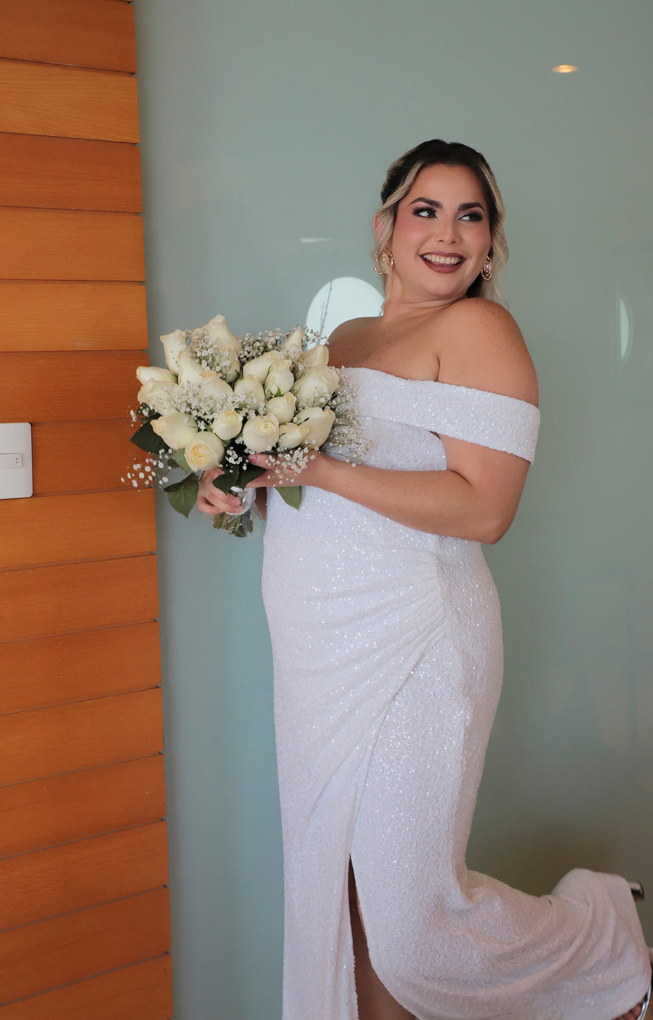 Vestido blanco con lentejuela novia - VESTIDO XL Boutiquemirel 