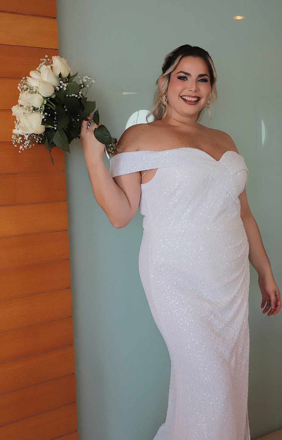 Vestido blanco con lentejuela novia - VESTIDO XL Boutiquemirel 