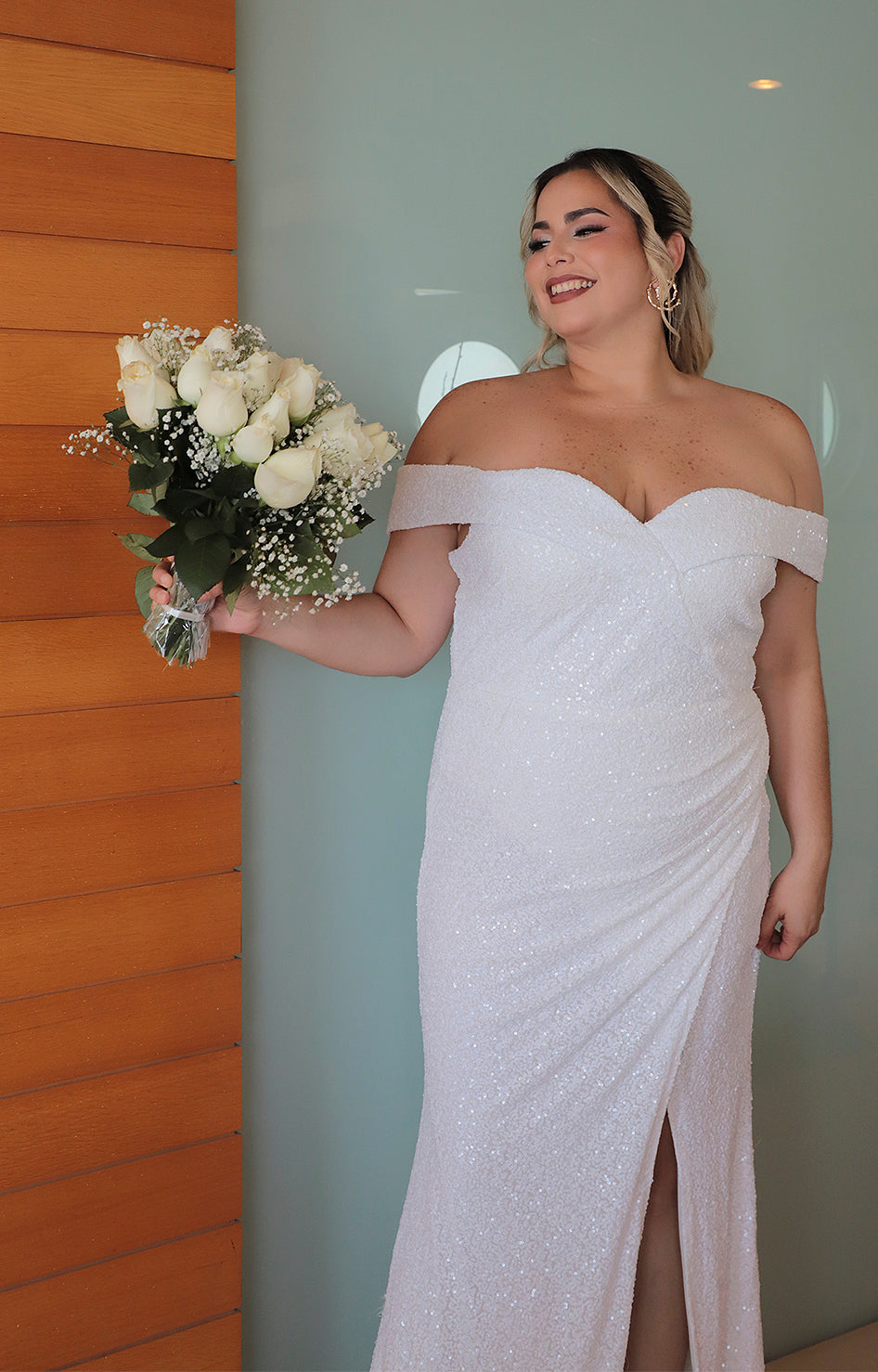 Vestido blanco con lentejuela novia - VESTIDO XL Boutiquemirel 