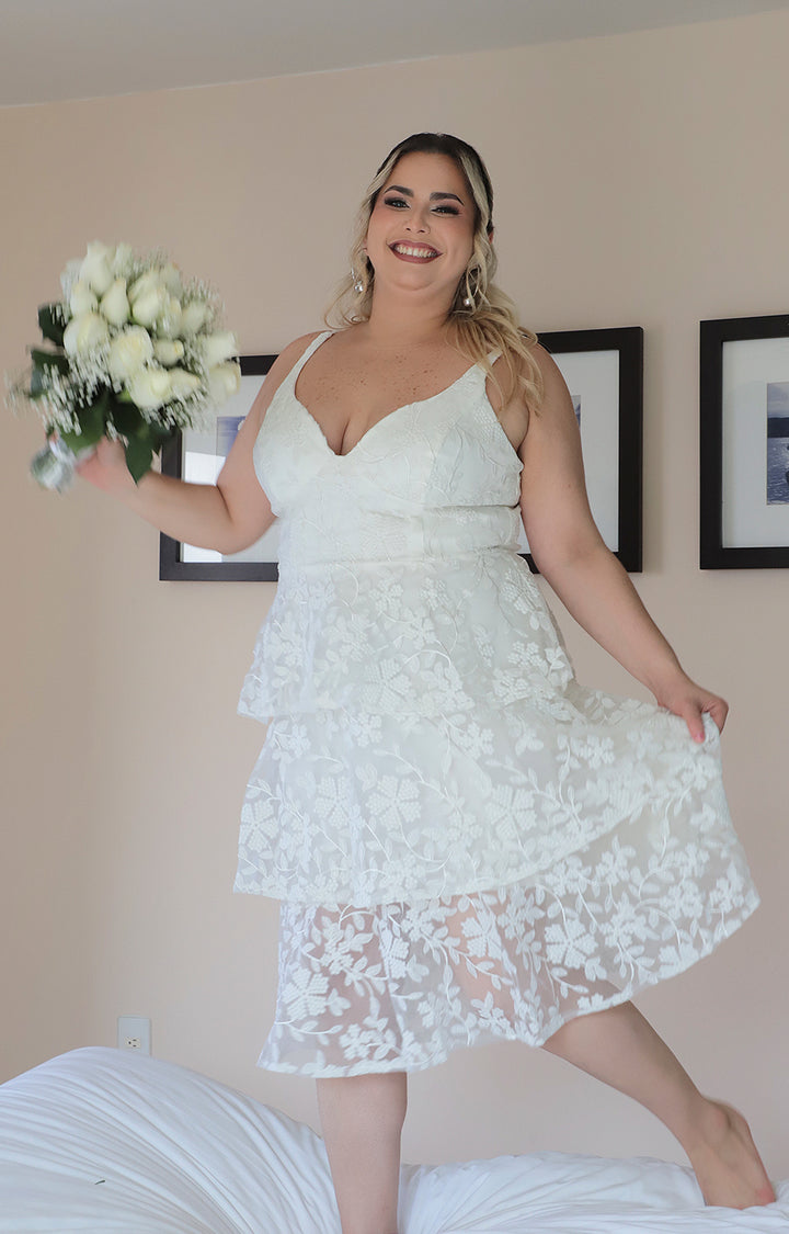 Vestido blanco de novia corto - VESTIDO CORTO REGULAR Boutiquemirel 
