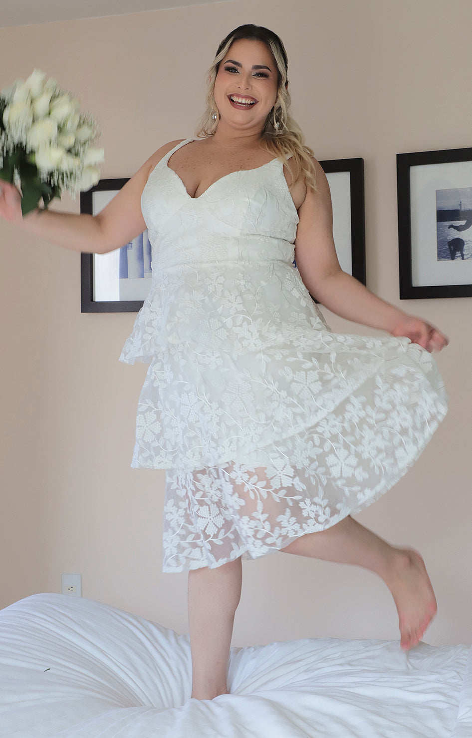 Vestido blanco de novia corto - VESTIDO CORTO REGULAR Boutiquemirel 