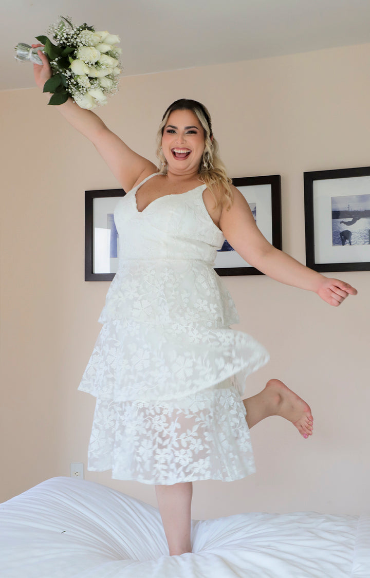 Vestido blanco de novia corto - VESTIDO CORTO REGULAR Boutiquemirel 