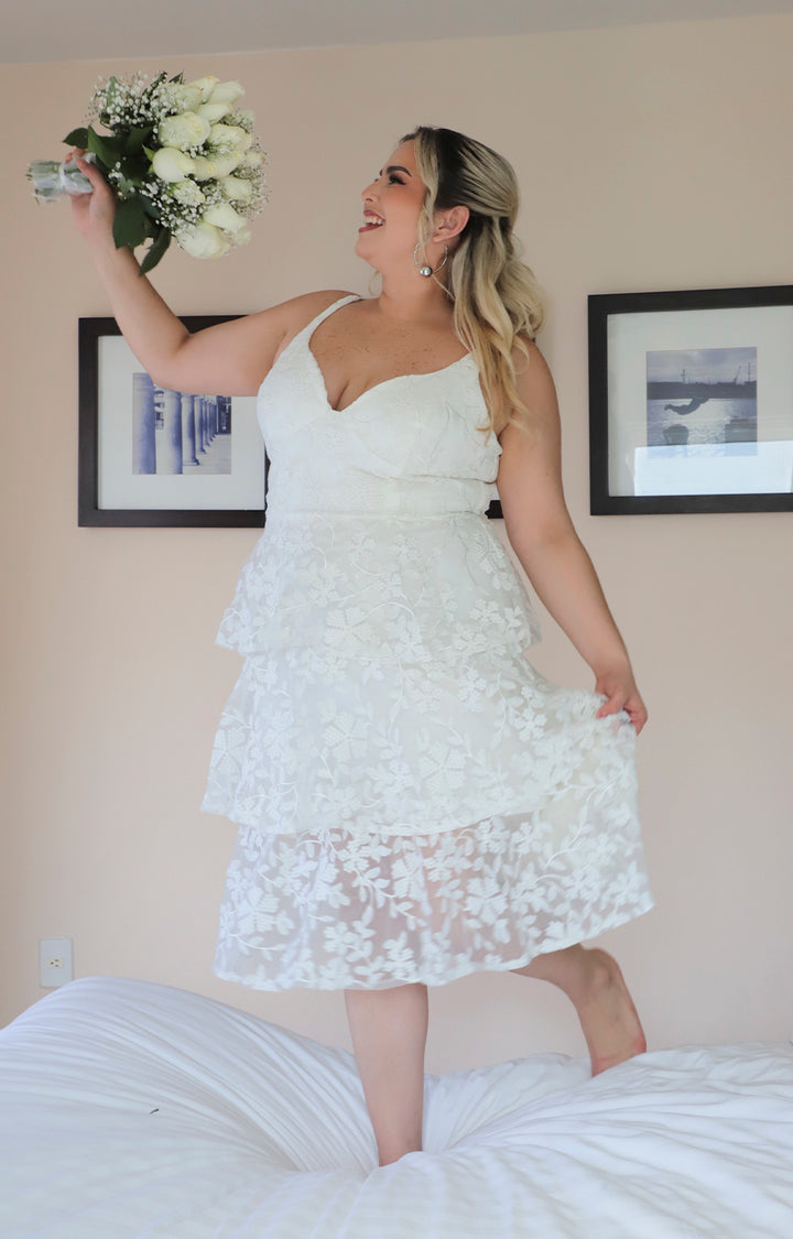 Vestido blanco de novia corto - VESTIDO CORTO REGULAR Boutiquemirel 