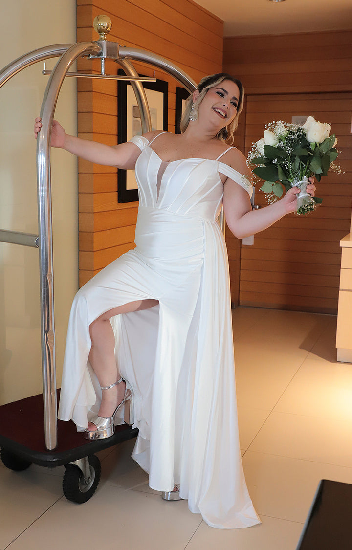 Vestido blanco de novia - VESTIDO CURVY Boutiquemirel 