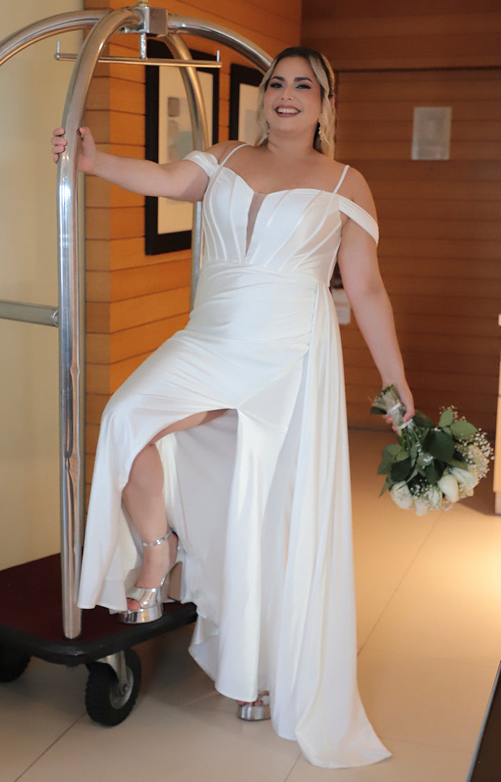Vestido blanco de novia - VESTIDO CURVY Boutiquemirel 