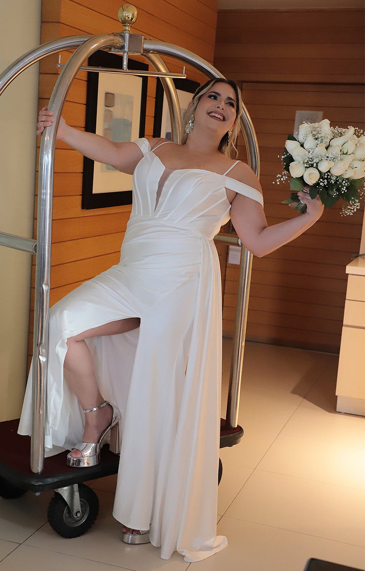 Vestido blanco de novia - VESTIDO CURVY Boutiquemirel 