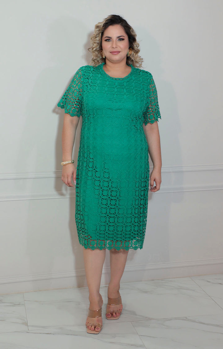 Vestido verde guipiur - VESTIDO Boutiquemirel 