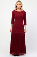 Vestido vino con plisado - VESTIDO Boutiquemirel 