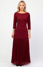 Vestido vino con plisado - VESTIDO Boutiquemirel 