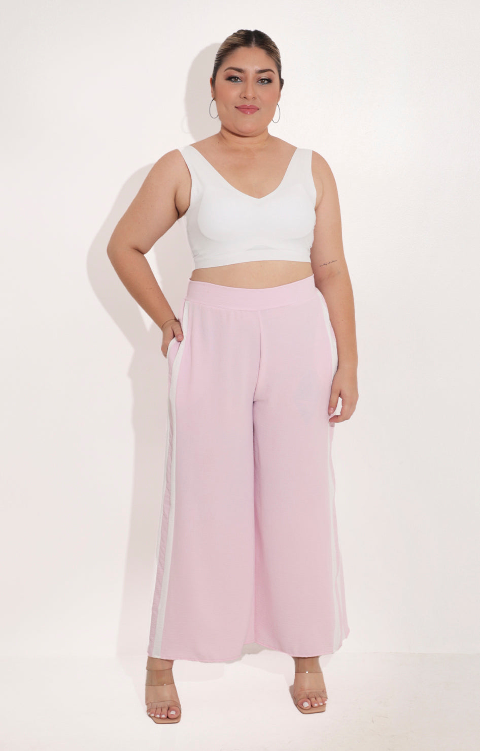 Pantalon rosa con rayas - PANTALON Boutiquemirel 