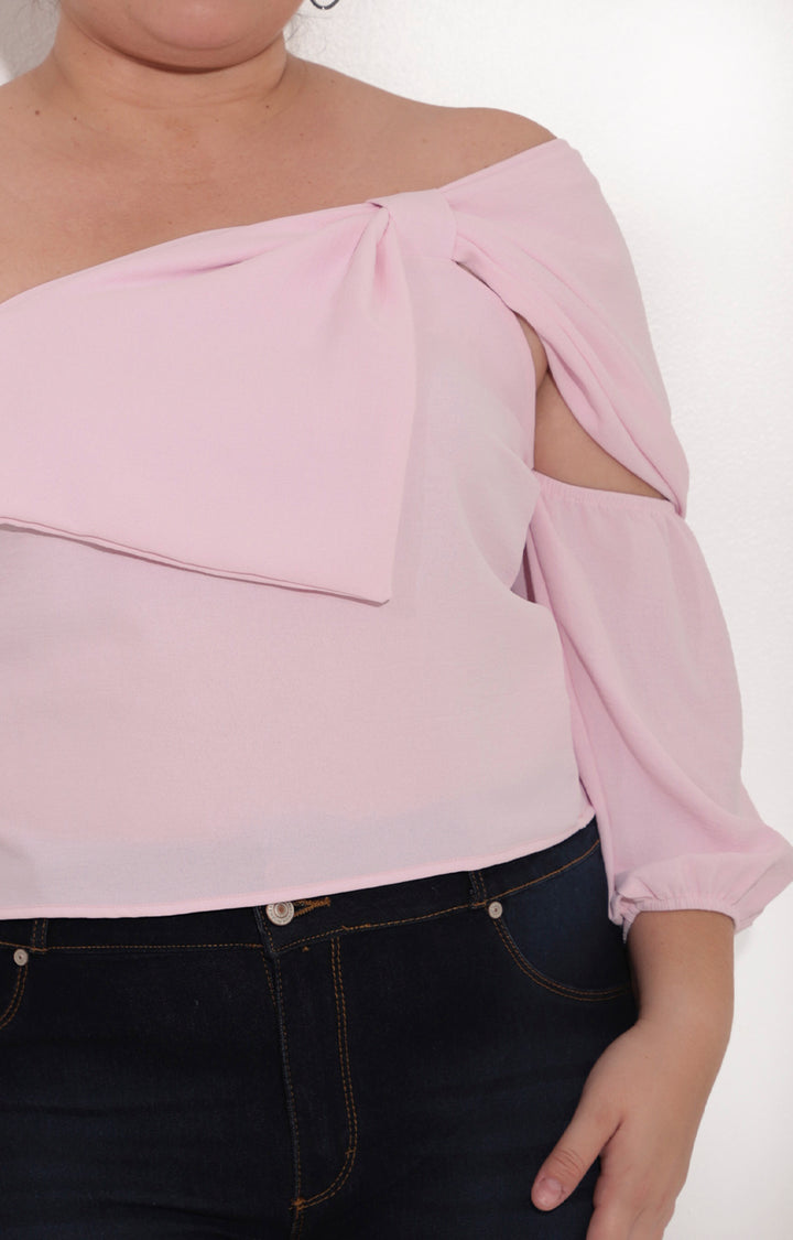 Blusa rosa asimetrica - BLUSA Boutiquemirel 
