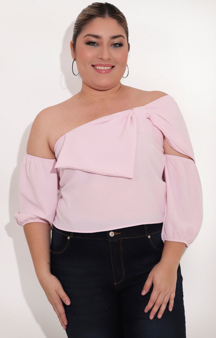 Blusa rosa asimetrica - BLUSA Boutiquemirel 