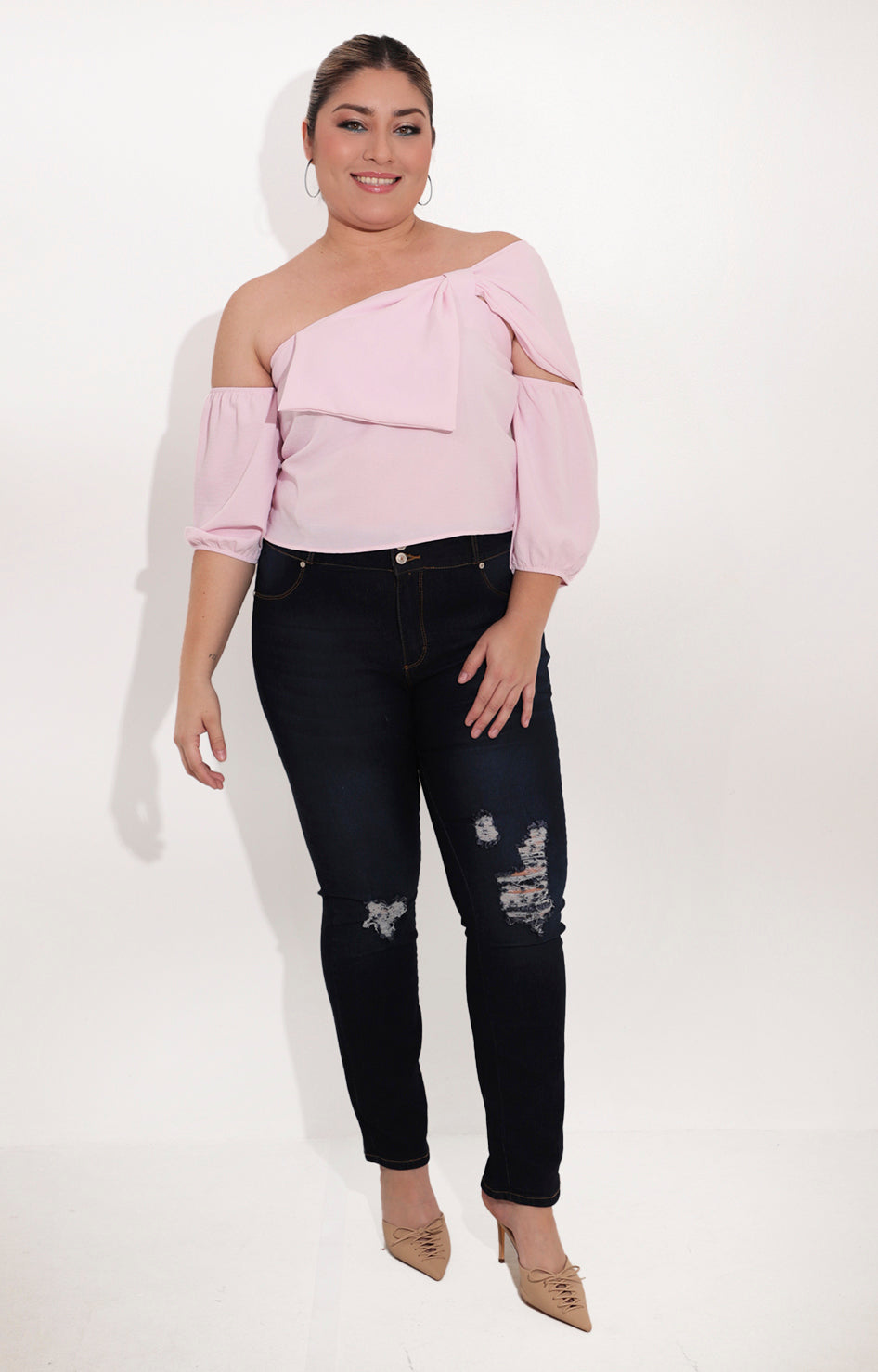 Blusa rosa asimetrica - BLUSA Boutiquemirel 