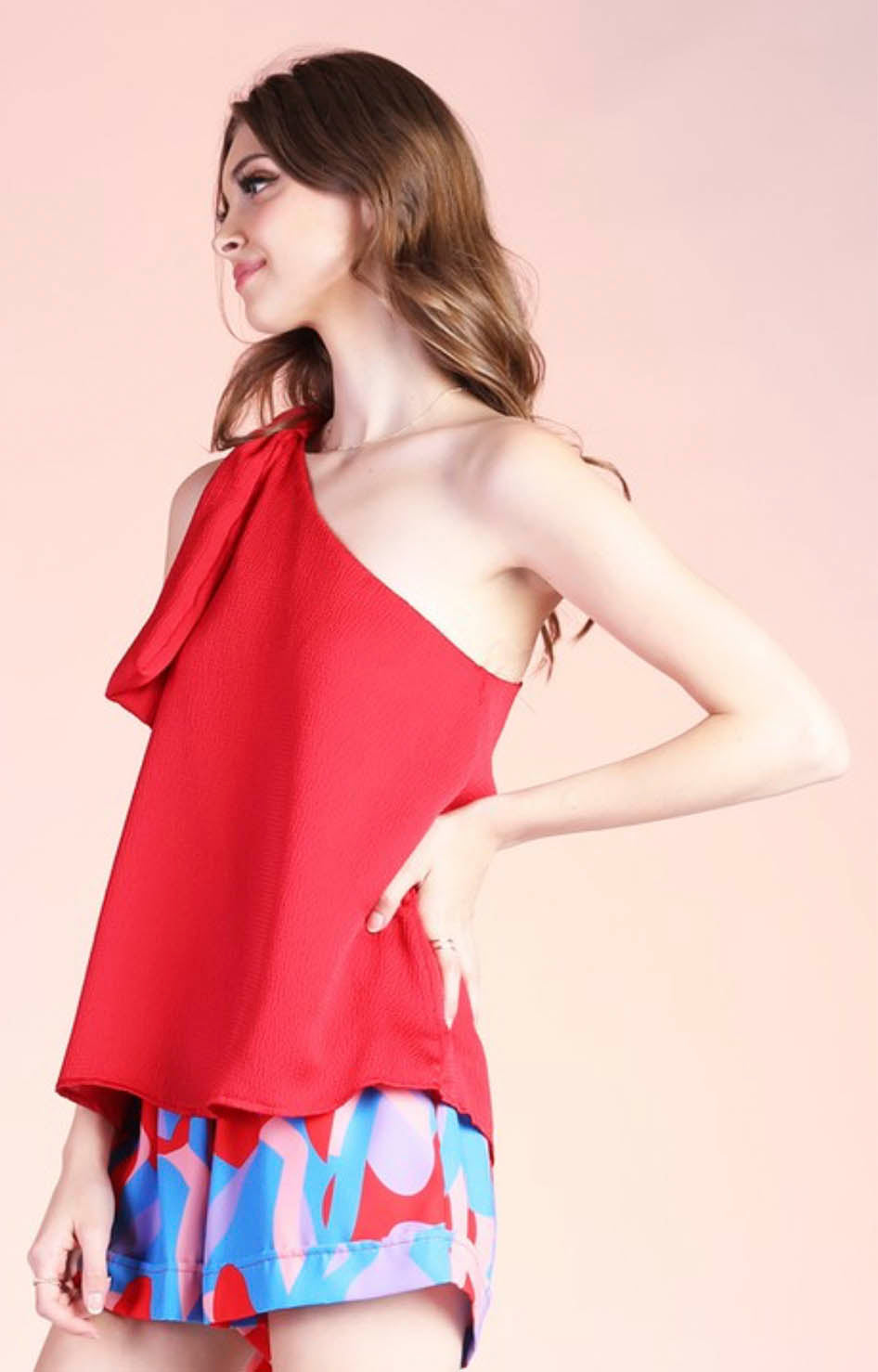Blusa roja con laso en hombro - Boutiquemirel
