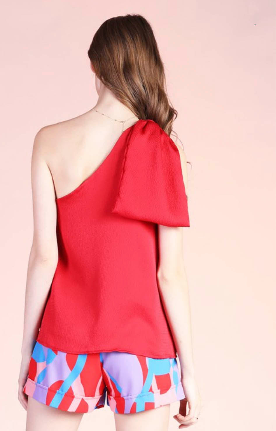 Blusa roja con laso en hombro - Boutiquemirel
