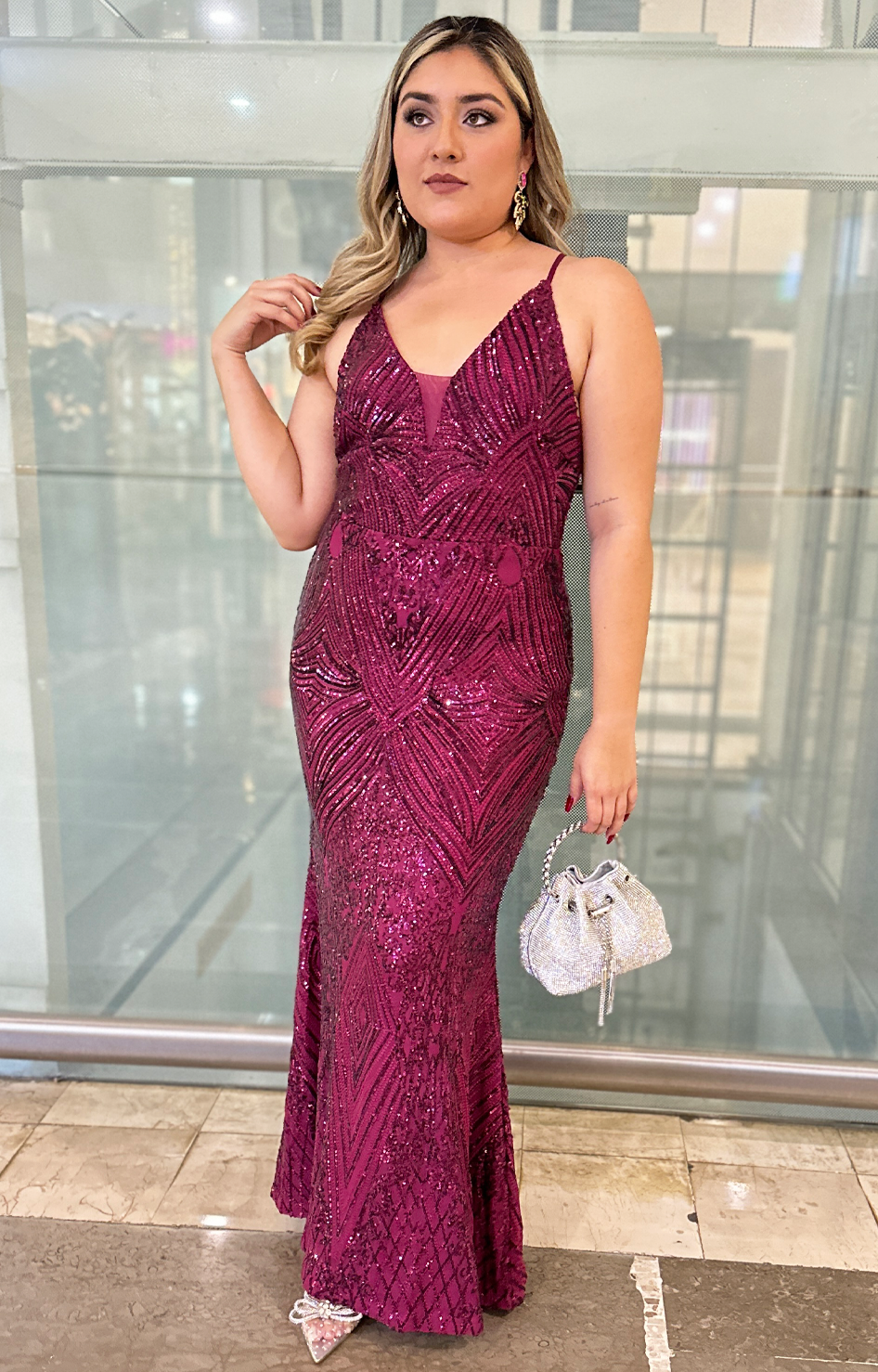 Vestido vino de lentejuela - Boutiquemirel