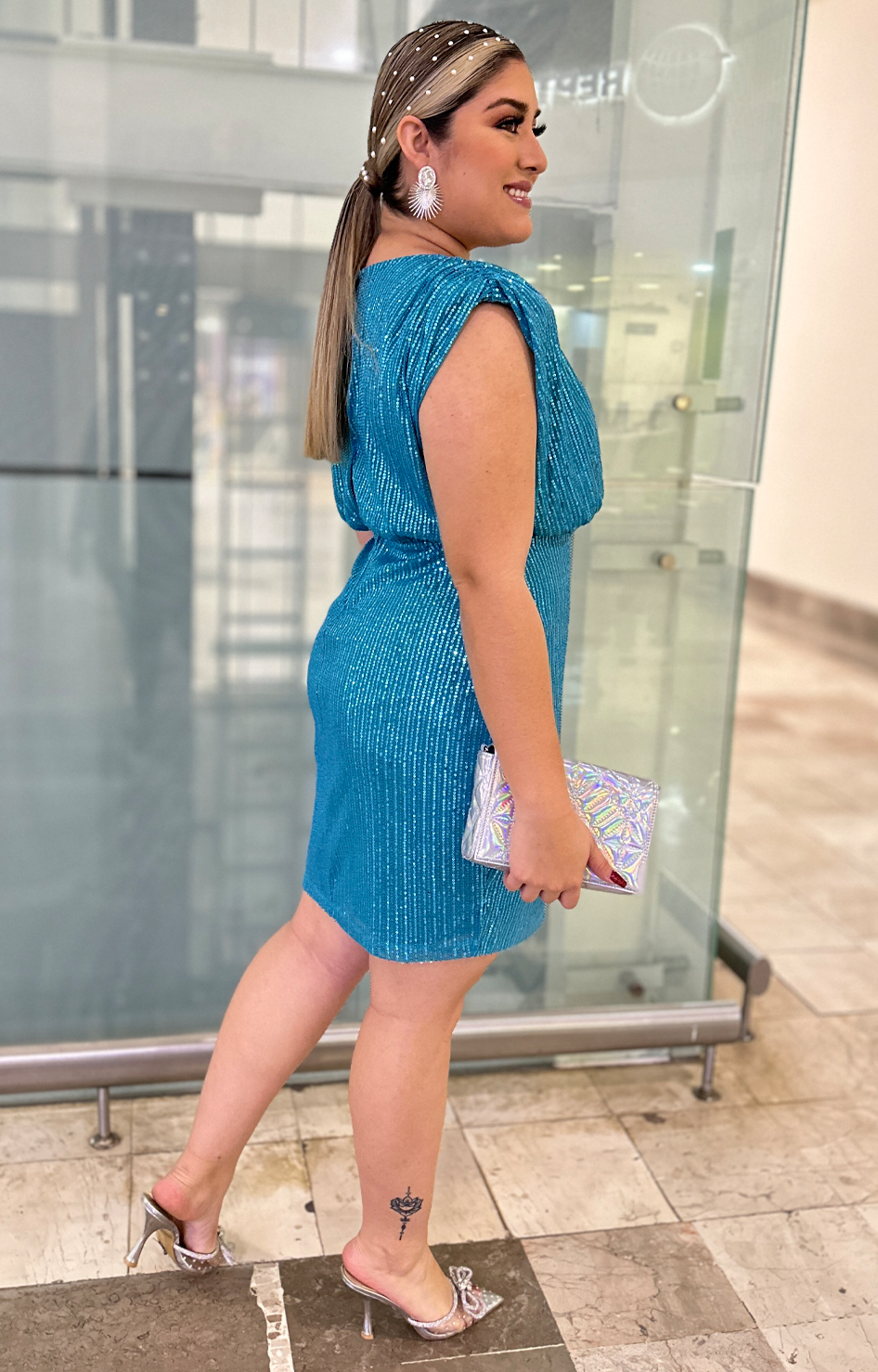 Vestido azul celeste de lentejuelas - Boutiquemirel