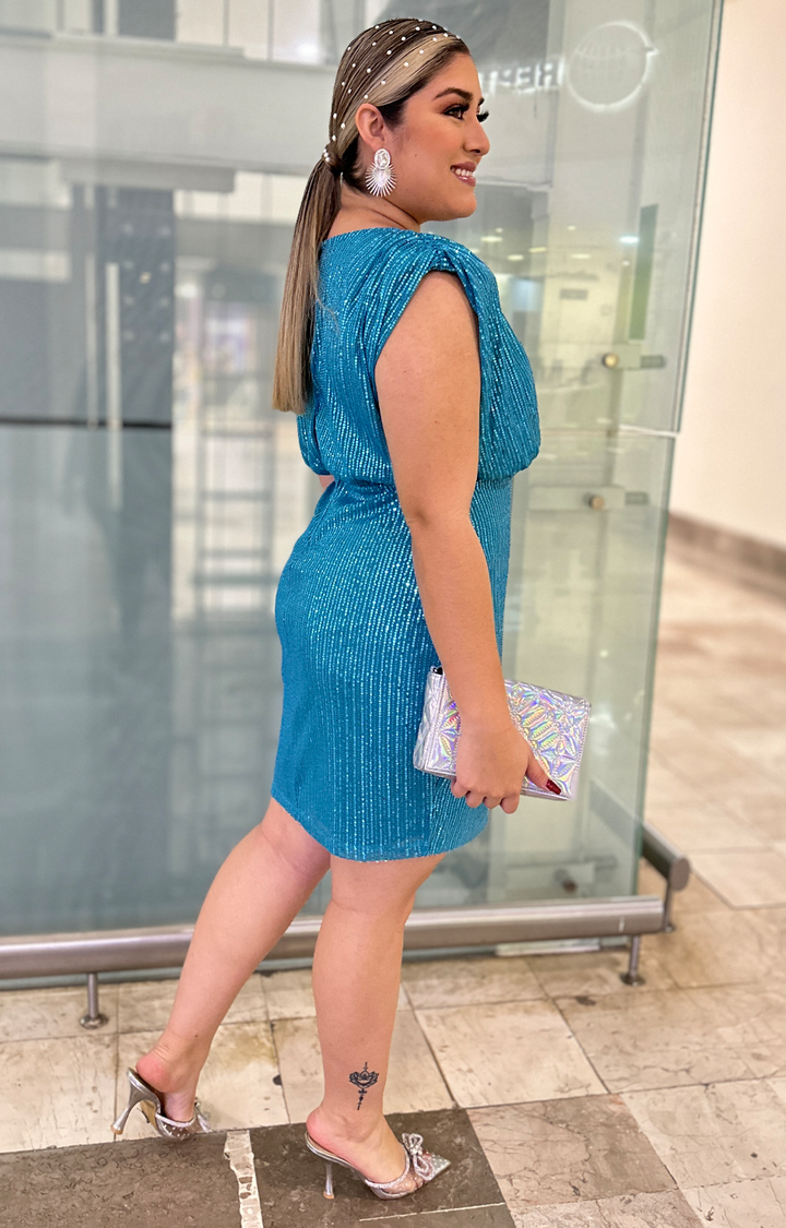 Vestido azul celeste de lentejuelas - Boutiquemirel