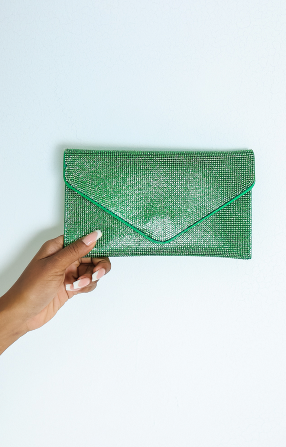 Clutch verde con brillos - Boutiquemirel