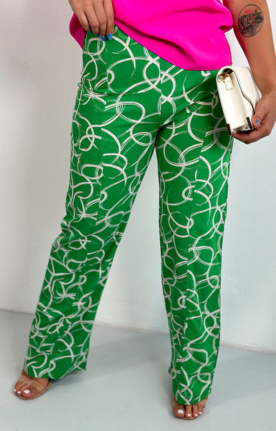 Pantalón verde con líneas blancas - Boutiquemirel