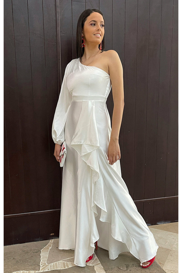 Vestido blanco satinado - Boutiquemirel