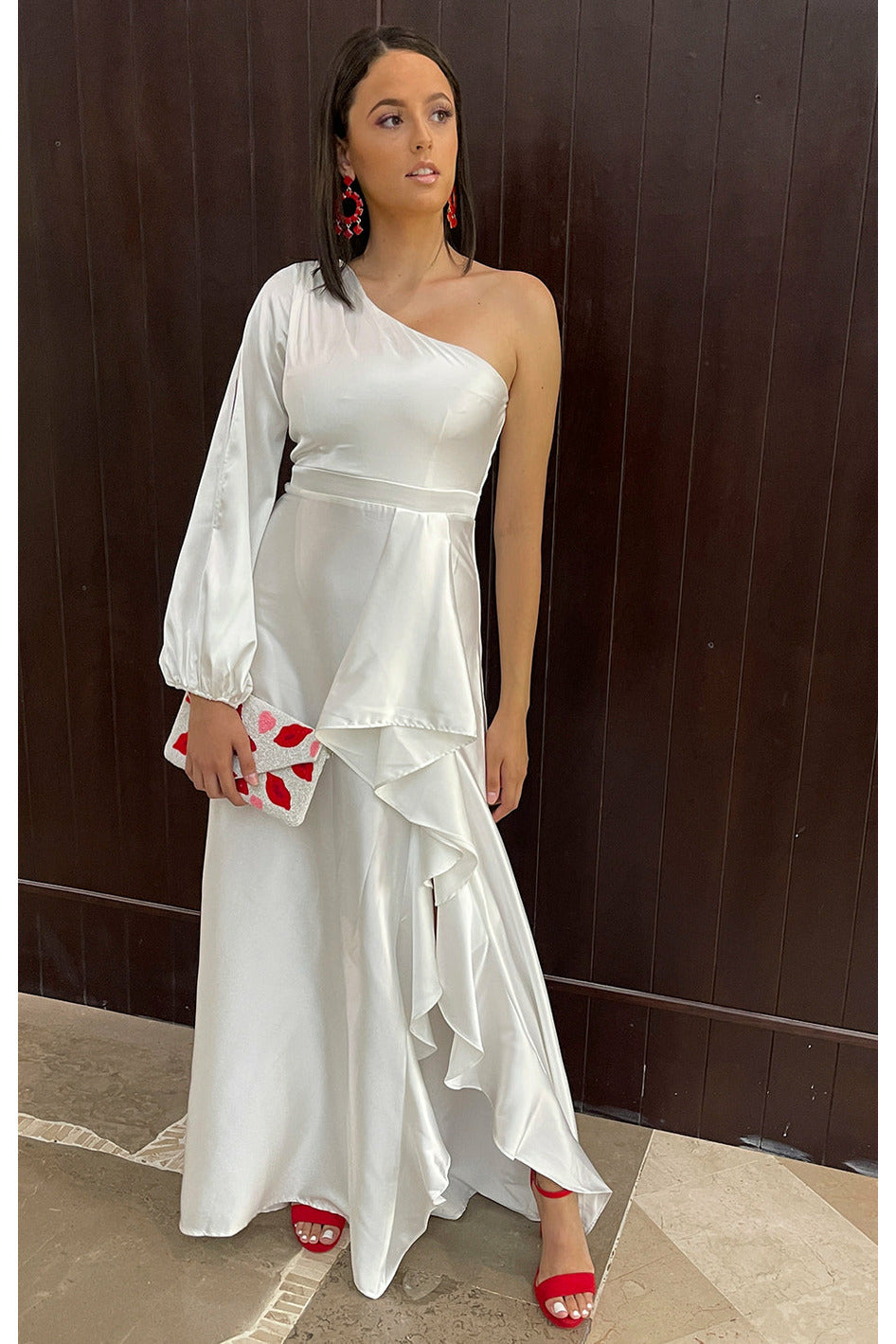 Vestido blanco satinado - Boutiquemirel