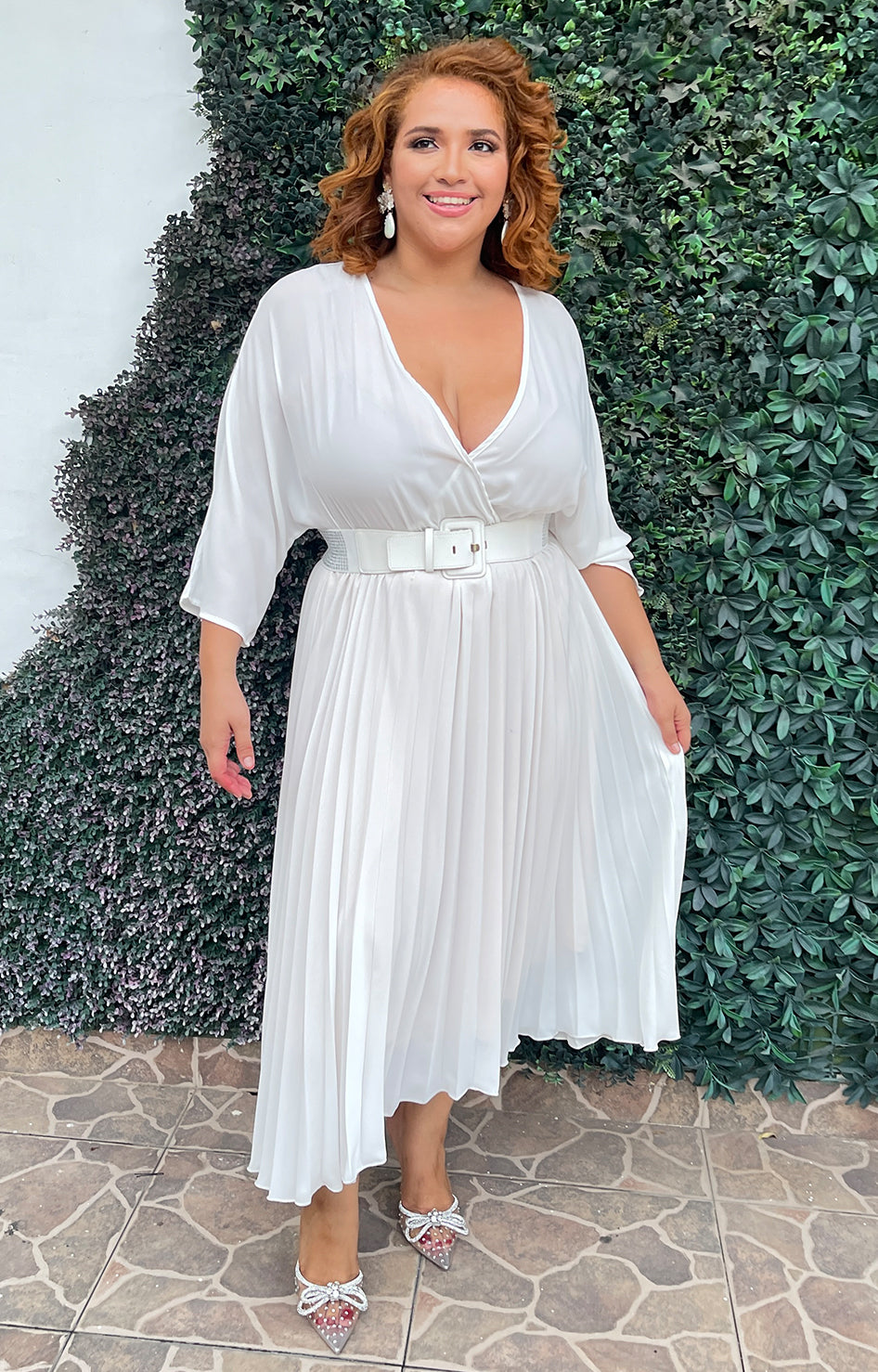 Vestido blanco plisado - Boutiquemirel