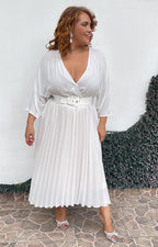 Vestido blanco plisado - Boutiquemirel
